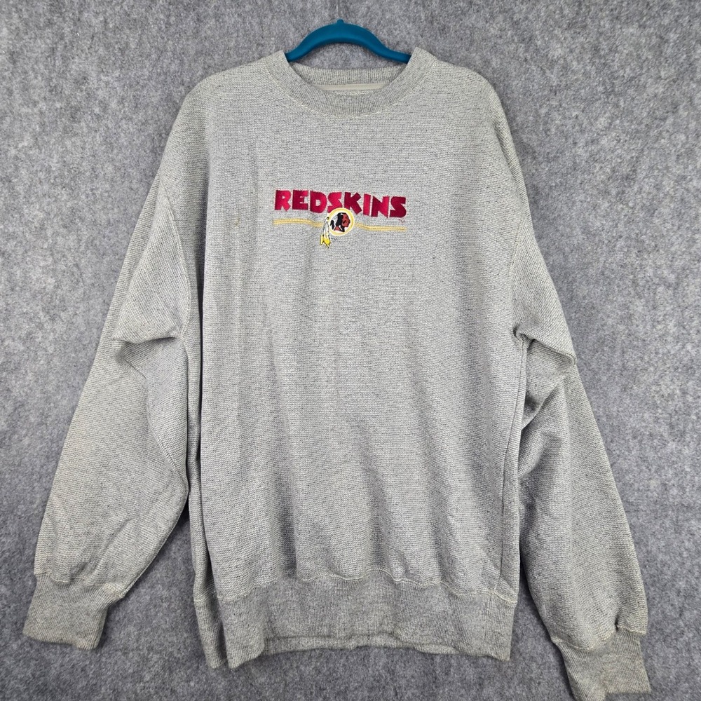 Majestic Washington Redskins Mens Medium Gray Relaxed Embroidered Sweatshirt